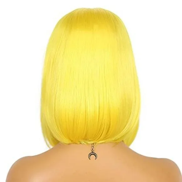 Bob Yellow Straight HD Lace Front Wigs